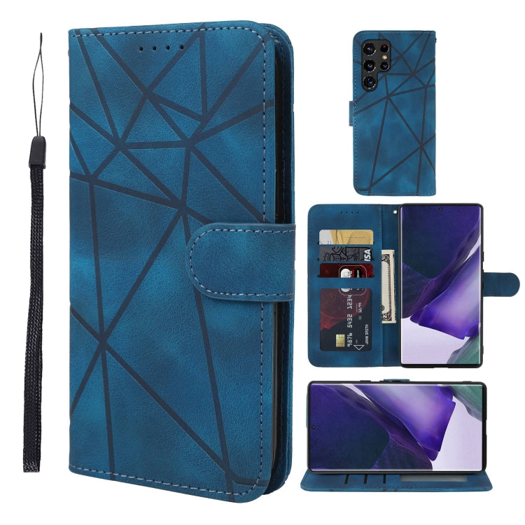 Skin Feel Geometric Lines Leather Phone Case, For Samsung Galaxy S20 FE, For Samsung Galaxy A23, For Samsung Galaxy S22 Ultra 5G, For Samsung Galaxy S22+ 5G, For Samsung Galaxy S22 5G