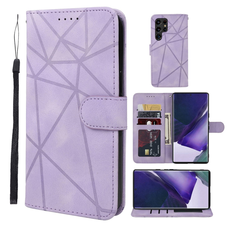 Skin Feel Geometric Lines Leather Phone Case, For Samsung Galaxy S20 FE, For Samsung Galaxy A23, For Samsung Galaxy S22 Ultra 5G, For Samsung Galaxy S22+ 5G, For Samsung Galaxy S22 5G