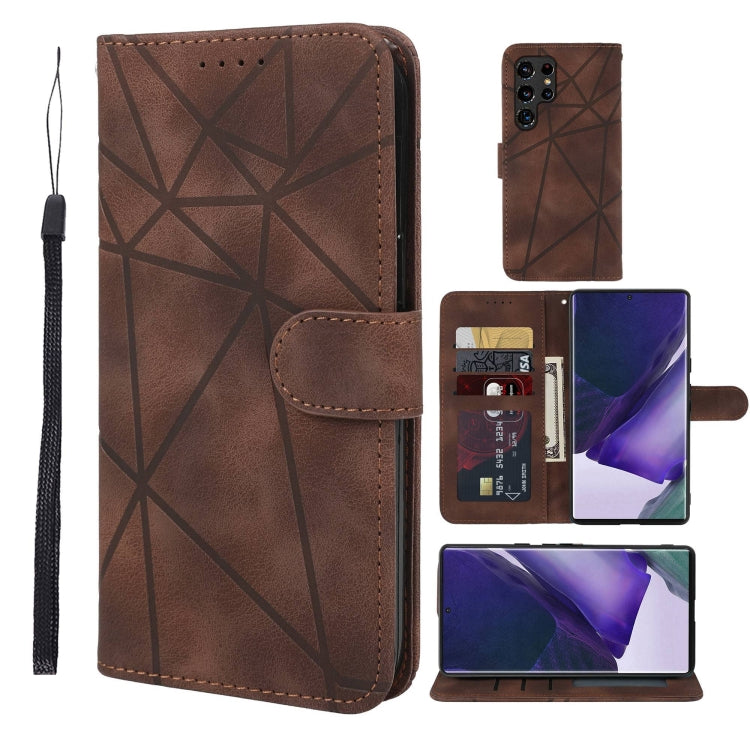 Skin Feel Geometric Lines Leather Phone Case, For Samsung Galaxy S20 FE, For Samsung Galaxy A23, For Samsung Galaxy S22 Ultra 5G, For Samsung Galaxy S22+ 5G, For Samsung Galaxy S22 5G