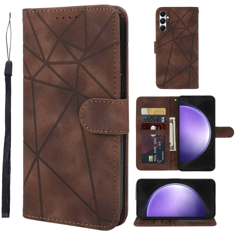 Skin Feel Geometric Lines Leather Phone Case, For Samsung Galaxy S23 FE 5G, For Samsung Galaxy A24 4G, For Samsung Galaxy A14 5G / 4G, For Samsung Galaxy A34 5G, For Samsung Galaxy A54 5G