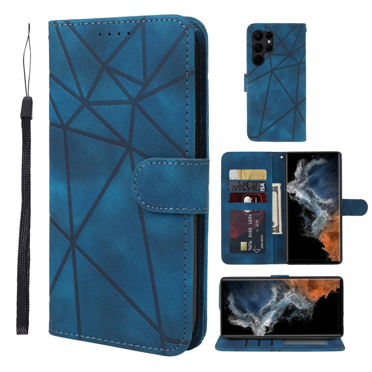 Skin Feel Geometric Lines Leather Phone Case, For Samsung Galaxy S23 Ultra 5G, For Samsung Galaxy S23+ 5G, For Samsung Galaxy S23 5G, For Samsung Galaxy A12, For Samsung Galaxy A13 5G