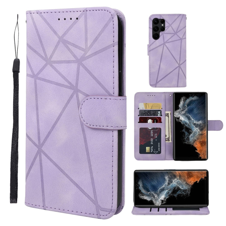 Skin Feel Geometric Lines Leather Phone Case, For Samsung Galaxy S23 Ultra 5G, For Samsung Galaxy S23+ 5G, For Samsung Galaxy S23 5G, For Samsung Galaxy A12, For Samsung Galaxy A13 5G