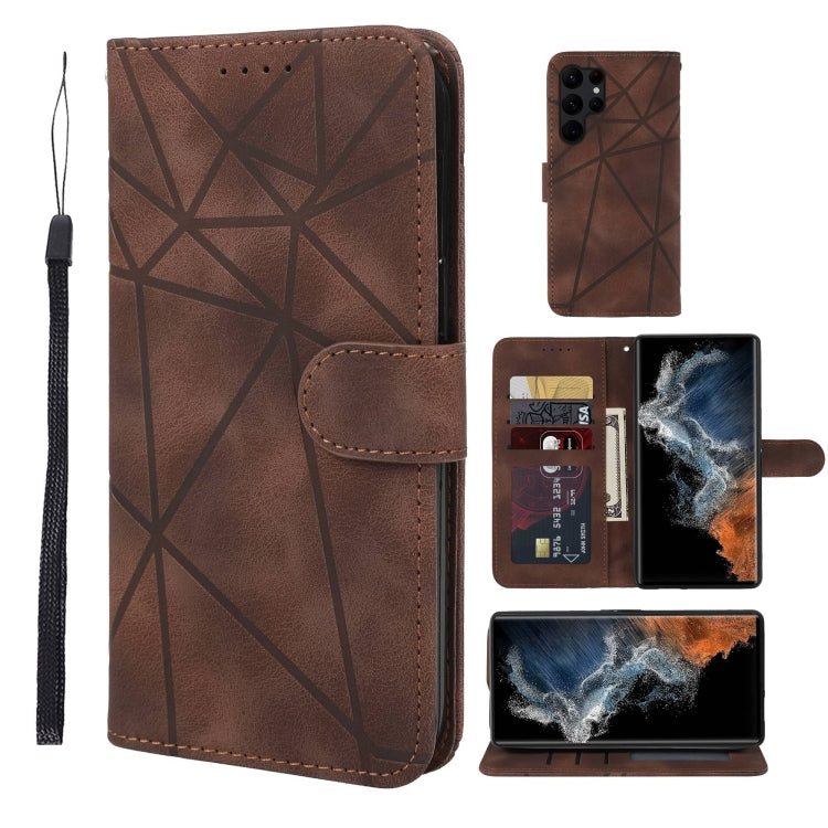 Skin Feel Geometric Lines Leather Phone Case, For Samsung Galaxy S23 Ultra 5G, For Samsung Galaxy S23+ 5G, For Samsung Galaxy S23 5G, For Samsung Galaxy A12, For Samsung Galaxy A13 5G