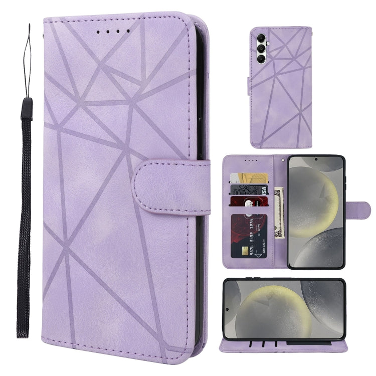 Skin Feel Geometric Lines Leather Phone Case, For Samsung Galaxy S24 / S25 5G, For Samsung Galaxy S24+ / S25+ 5G, For Samsung Galaxy S24 FE 5G, For Samsung Galaxy A15, For Samsung Galaxy A55 5G