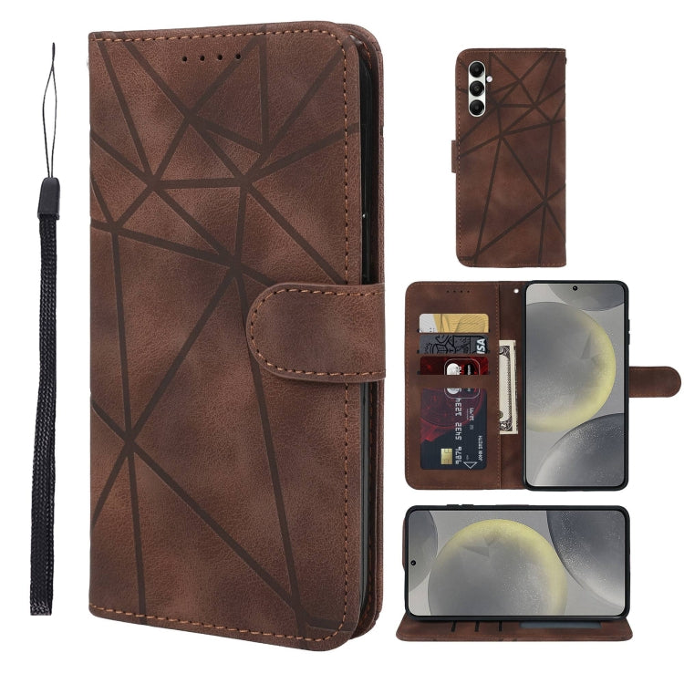 Skin Feel Geometric Lines Leather Phone Case, For Samsung Galaxy S24 / S25 5G, For Samsung Galaxy S24+ / S25+ 5G, For Samsung Galaxy S24 FE 5G, For Samsung Galaxy A15, For Samsung Galaxy A55 5G