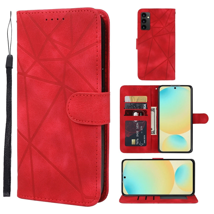 Skin Feel Geometric Lines Leather Phone Case, For Samsung Galaxy S24 / S25 5G, For Samsung Galaxy S24+ / S25+ 5G, For Samsung Galaxy S24 FE 5G, For Samsung Galaxy A15, For Samsung Galaxy A55 5G