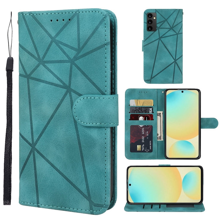 Skin Feel Geometric Lines Leather Phone Case, For Samsung Galaxy S24 / S25 5G, For Samsung Galaxy S24+ / S25+ 5G, For Samsung Galaxy S24 FE 5G, For Samsung Galaxy A15, For Samsung Galaxy A55 5G