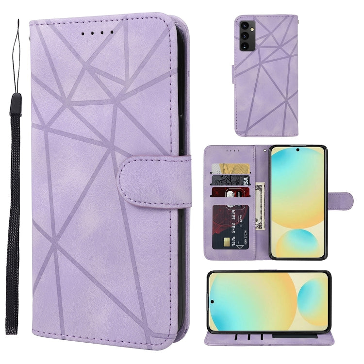 Skin Feel Geometric Lines Leather Phone Case, For Samsung Galaxy S24 / S25 5G, For Samsung Galaxy S24+ / S25+ 5G, For Samsung Galaxy S24 FE 5G, For Samsung Galaxy A15, For Samsung Galaxy A55 5G