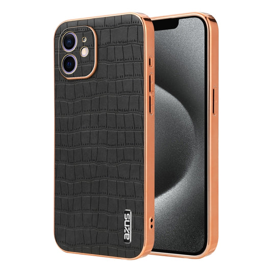 AZNS Electroplated Frame Crocodile Texture Full Coverage Phone Case