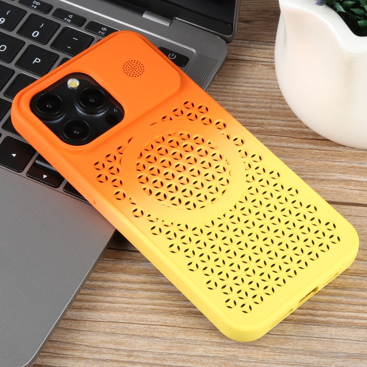 Gradient Color Honeycomb Aromatherapy MagSafe Phone Case, For iPhone 15 Pro, For iPhone 15 Plus, For iPhone 15, For iPhone 14 Plus, For iPhone 14