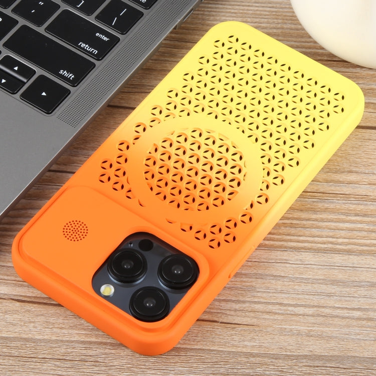 Gradient Color Honeycomb Aromatherapy MagSafe Phone Case, For iPhone 15 Pro, For iPhone 15 Plus, For iPhone 15, For iPhone 14 Plus, For iPhone 14