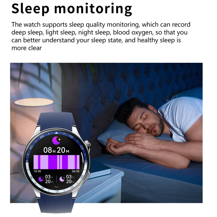 HD Watch X 1.43 inch IP68 BT5.3 Sport Smart Watch, Support Bluetooth Call / Sleep / Blood Oxygen / Heart Rate / Blood Pressure Health Monitor, Black Steel + Black Silicone Strap, Black Leather + Black Silicone Strap, Silver Steel + Blue Silicone Strap�...