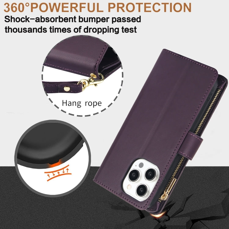 YM016 Rhombic Zipper Card Wallet Leather Phone Case with Lanyard, For iPhone 13 Pro, For iPhone 13, For iPhone 13 mini