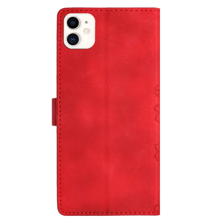Cherry Blossom Butterfly Skin Feel Embossed PU Phone Case