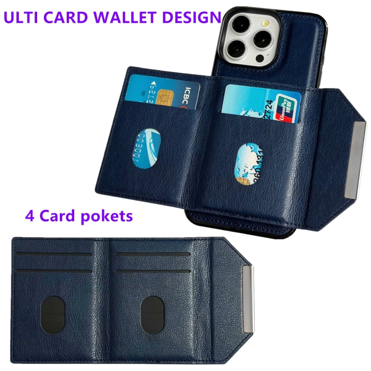 Solid Color Metal Buckle Card Slots Bag Phone Case