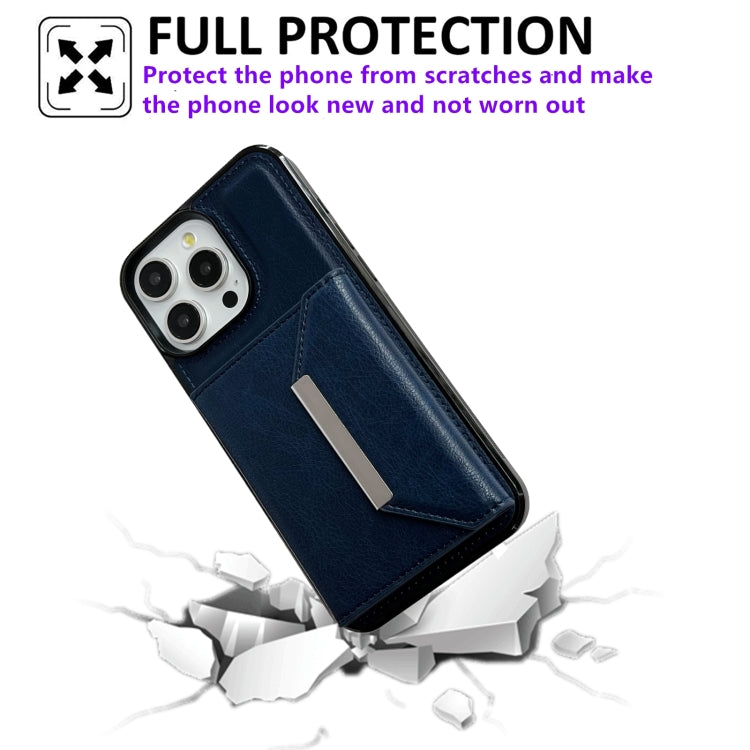 Solid Color Metal Buckle Card Slots Bag Phone Case, For iPhone 15 Pro Max, For iPhone 15 Pro, For iPhone 15 Plus, For iPhone 15