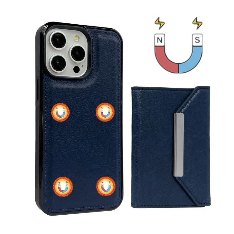 Solid Color Metal Buckle Card Slots Bag Phone Case