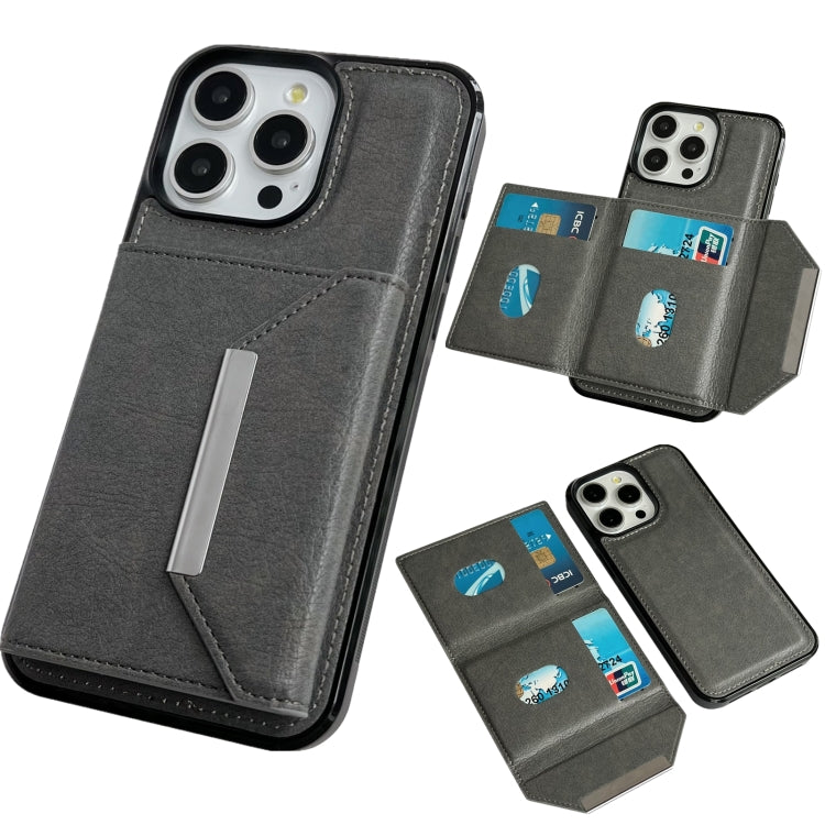Solid Color Metal Buckle Card Slots Bag Phone Case, For iPhone 15 Pro Max, For iPhone 15 Pro, For iPhone 15 Plus, For iPhone 15