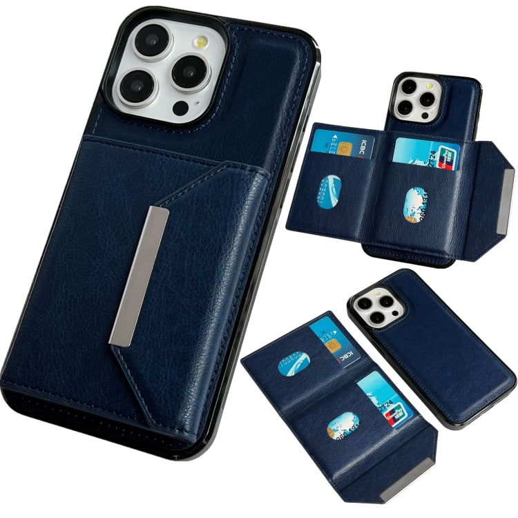 Solid Color Metal Buckle Card Slots Bag Phone Case, For iPhone 16 Pro Max, For iPhone 16 Pro, For iPhone 16 Plus, For iPhone 16, For iPhone 15 Pro Max, For iPhone 15 Pro