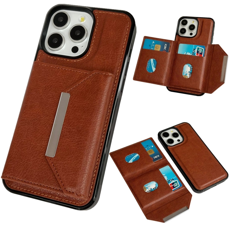 Solid Color Metal Buckle Card Slots Bag Phone Case, For iPhone 15 Pro Max, For iPhone 15 Pro, For iPhone 15 Plus, For iPhone 15