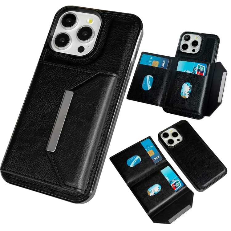 Solid Color Metal Buckle Card Slots Bag Phone Case, For iPhone 15 Pro Max, For iPhone 15 Pro, For iPhone 15 Plus, For iPhone 15