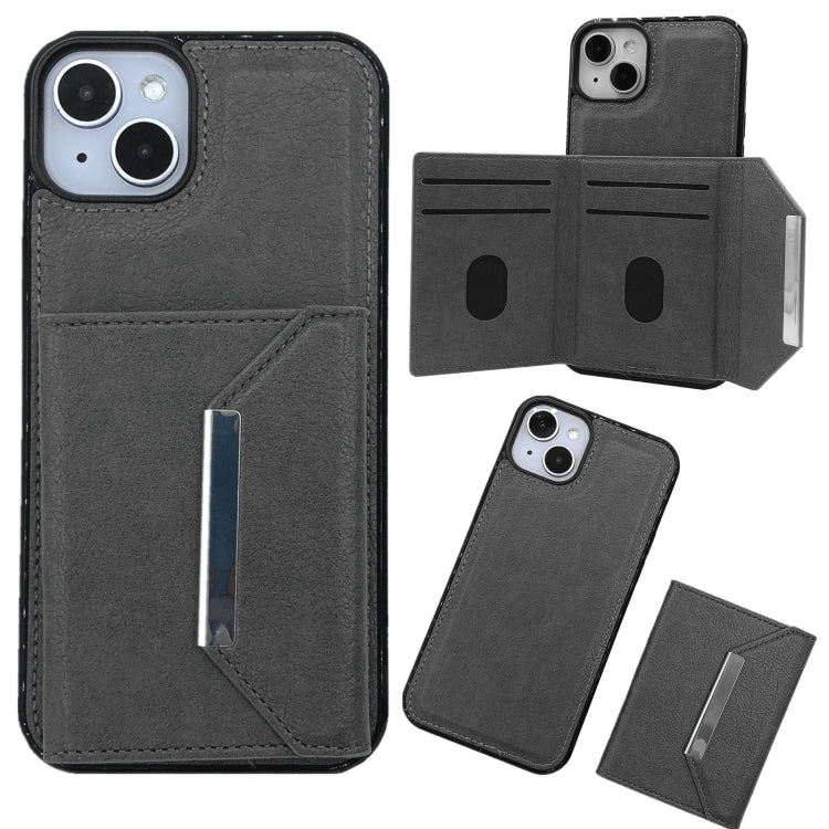 Solid Color Metal Buckle Card Slots Bag Phone Case, For iPhone 15 Pro Max, For iPhone 15 Pro, For iPhone 15 Plus, For iPhone 15