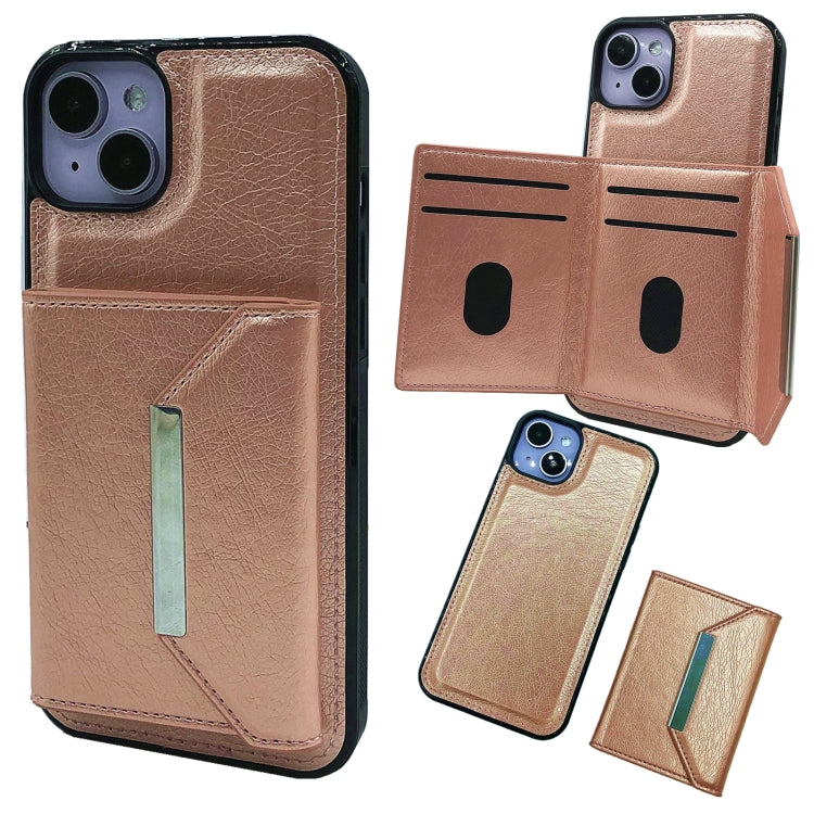 Solid Color Metal Buckle Card Slots Bag Phone Case, For iPhone 15 Pro Max, For iPhone 15 Pro, For iPhone 15 Plus, For iPhone 15