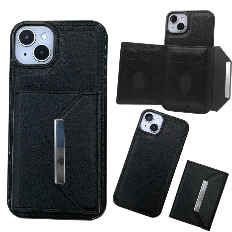 Solid Color Metal Buckle Card Slots Bag Phone Case, For iPhone 15 Pro Max, For iPhone 15 Pro, For iPhone 15 Plus, For iPhone 15