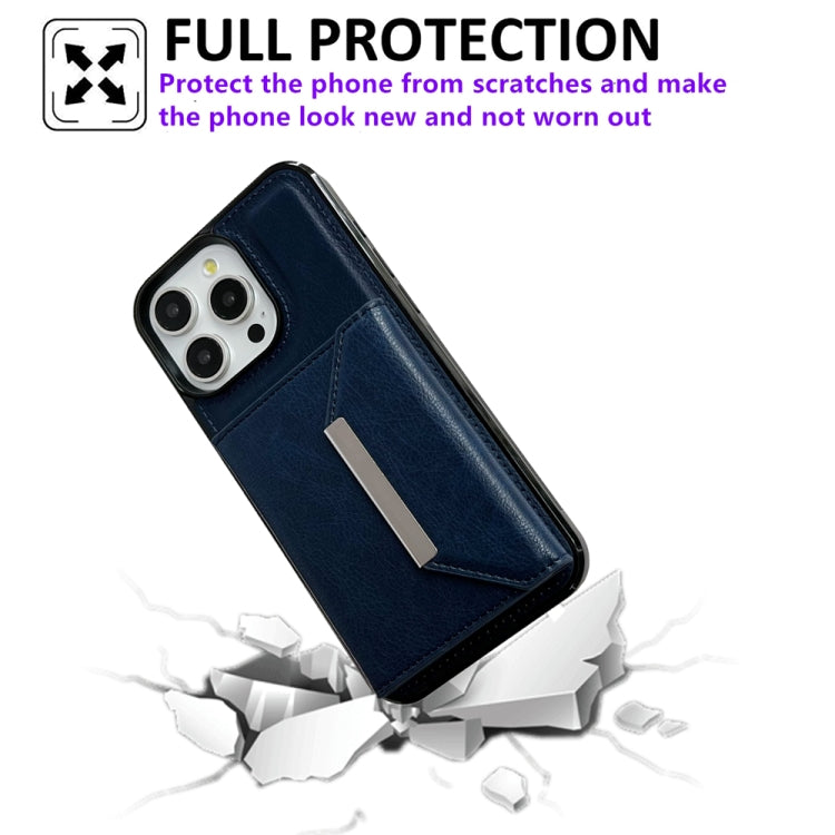 Solid Color Metal Buckle Card Slots Bag Phone Case, For iPhone 16 Pro Max, For iPhone 16 Pro, For iPhone 16 Plus, For iPhone 16, For iPhone 15 Pro Max, For iPhone 15 Pro