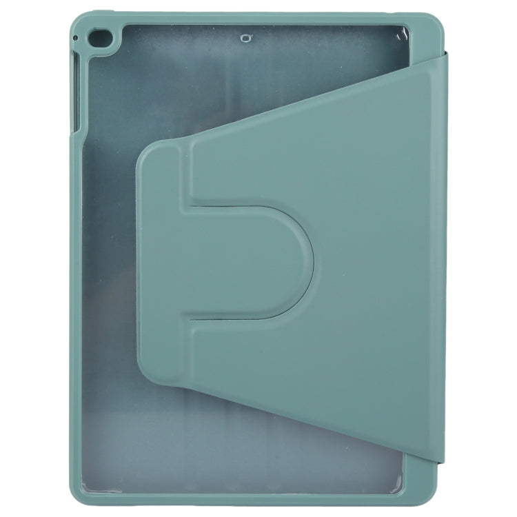GEBEI Acrylic TPU 3-folding Rotating Smart Tablet Leather Case withh Pen Slot, For iPad 9.7 2018 & 2017 / Air / Air2