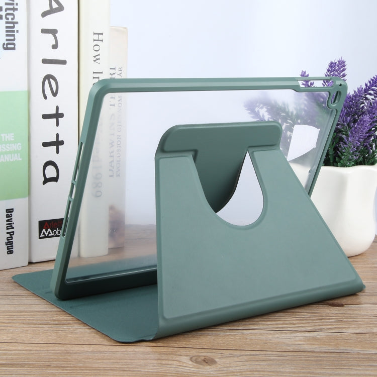 GEBEI Acrylic TPU 3-folding Rotating Smart Tablet Leather Case withh Pen Slot, For iPad 9.7 2018 & 2017 / Air / Air2