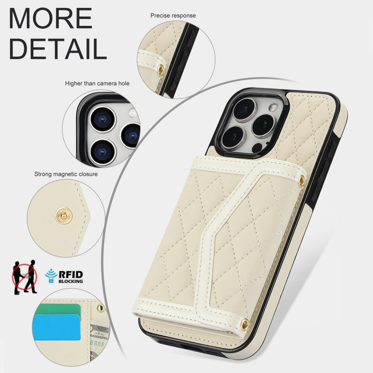 Splicing Rhombic Texture Card Bag Phone Case with Long Lanyard, For iPhone 11, For iPhone 11 Pro