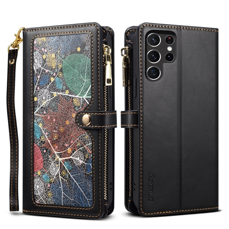 ESEBLE Star Series Lanyard Zipper Wallet RFID Leather Case, For Samsung Galaxy S25 5G, For Samsung Galaxy S25+ 5G, For Samsung Galaxy S25 Ultra 5G, For Samsung Galaxy S24 FE 5G, For Samsung Galaxy S24 Ultra 5G, For Samsung Galaxy S24+ 5G