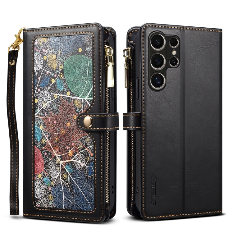 ESEBLE Star Series Lanyard Zipper Wallet RFID Leather Case, For Samsung Galaxy S25 5G, For Samsung Galaxy S25+ 5G, For Samsung Galaxy S25 Ultra 5G, For Samsung Galaxy S24 FE 5G, For Samsung Galaxy S24 Ultra 5G, For Samsung Galaxy S24+ 5G