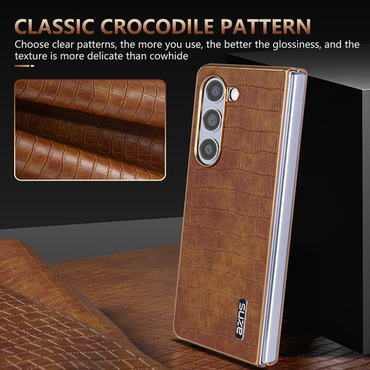 AZNS Electroplated Frame Crocodile Texture Full Coverage Phone Case