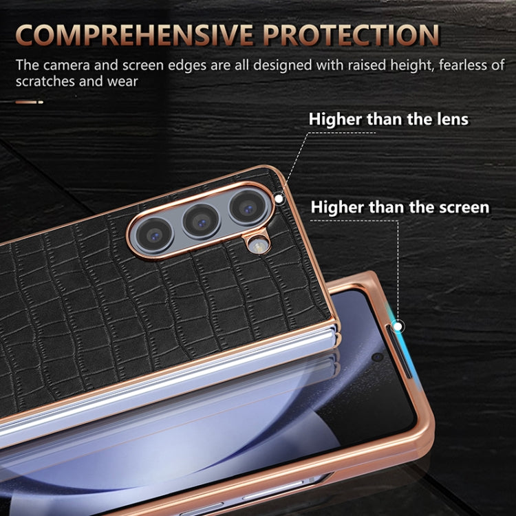 AZNS Electroplated Frame Crocodile Texture Full Coverage Phone Case
