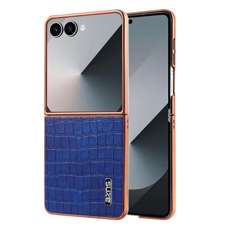 AZNS Electroplated Frame Crocodile Texture Full Coverage Phone Case