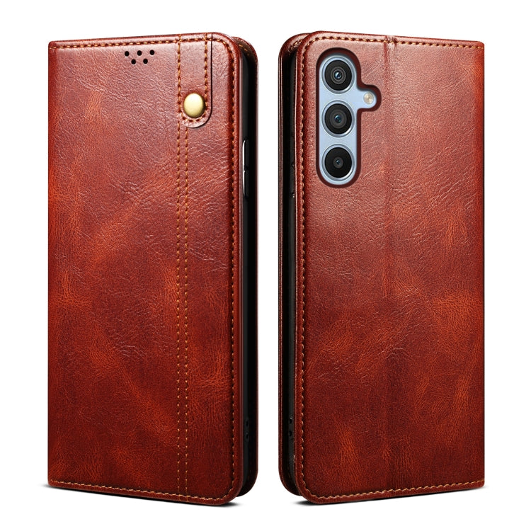 Oil Wax Crazy Horse Texture Leather Phone Case, For Samsung Galaxy S25 5G, For Samsung Galaxy S25+ 5G, For Samsung Galaxy S25 Ultra 5G, For Samsung Galaxy S24 FE 5G, For Samsung Galaxy S24 Ultra 5G, For Samsung Galaxy S24+ 5G