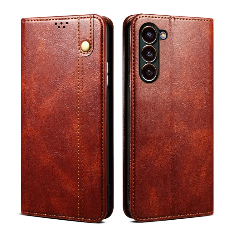 Oil Wax Crazy Horse Texture Leather Phone Case, For Samsung Galaxy S25 5G, For Samsung Galaxy S25+ 5G, For Samsung Galaxy S25 Ultra 5G, For Samsung Galaxy S24 FE 5G, For Samsung Galaxy S24 Ultra 5G, For Samsung Galaxy S24+ 5G