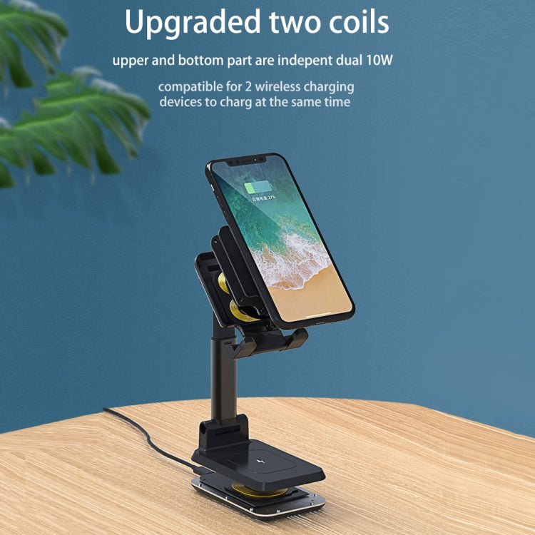 T6 2 in 1 Portable Folding Stand Wireless Charging, Only Bracket, Single Charge, Double Charge