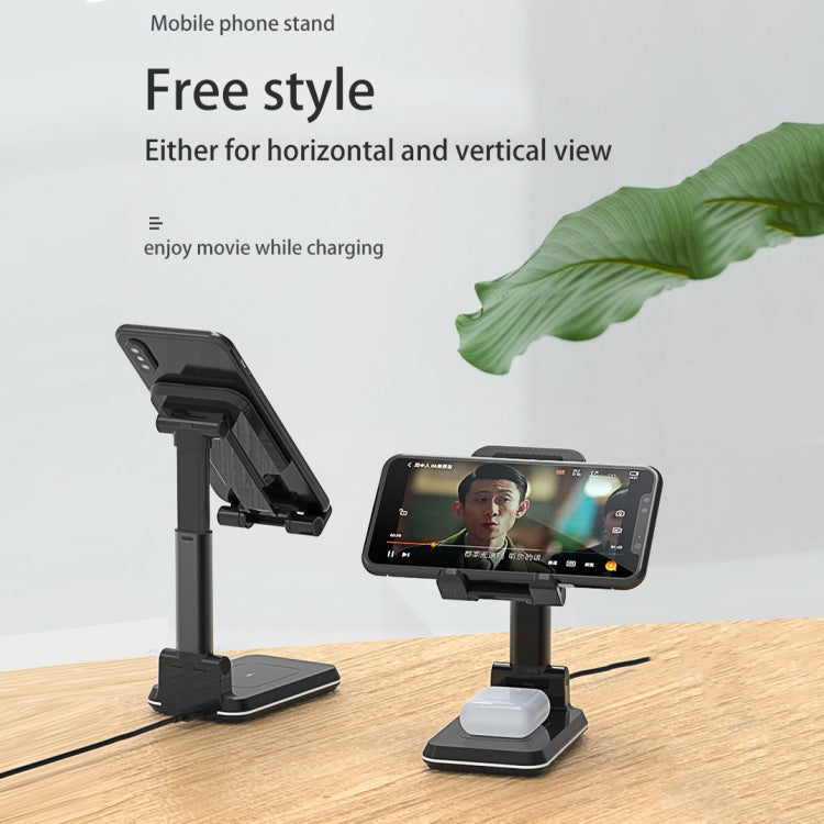 T6 2 in 1 Portable Folding Stand Wireless Charging, Only Bracket, Single Charge, Double Charge