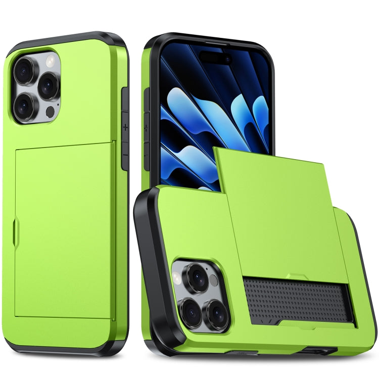 Shockproof Armor Phone Case with Card Slot, For iPhone 16 Pro Max, For iPhone 16 Pro