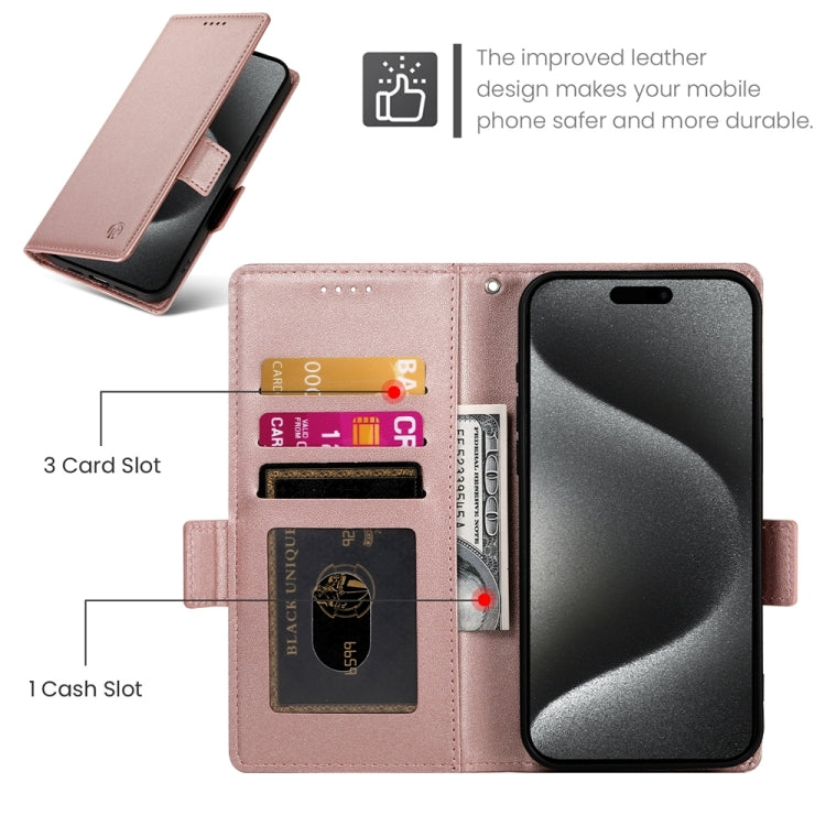 Side Buckle Magnetic Frosted Leather Phone Case, For iPhone 15 Pro Max, For iPhone 15 Pro, For iPhone 15 Plus