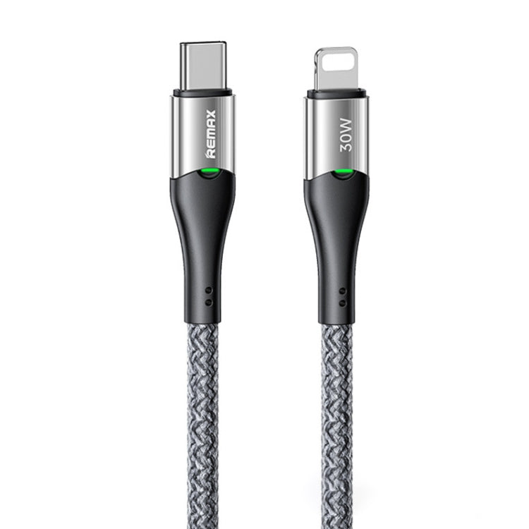 REMAX RC-C116 1.2m 30W Type-C to 8 Pin Smart Power-off Fast Charging Data Cable, Type-C to 8 Pin