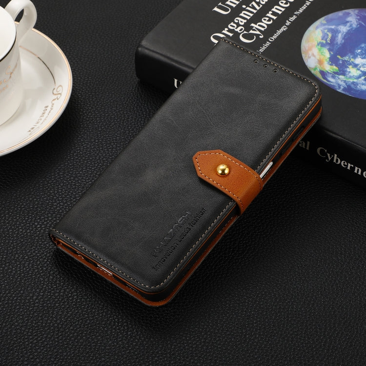 KHAZNEH Dual-color Cowhide Texture Flip Leather Phone Case, For Samsung Galaxy S25 Ultra 5G, For Samsung Galaxy S24 FE 5G