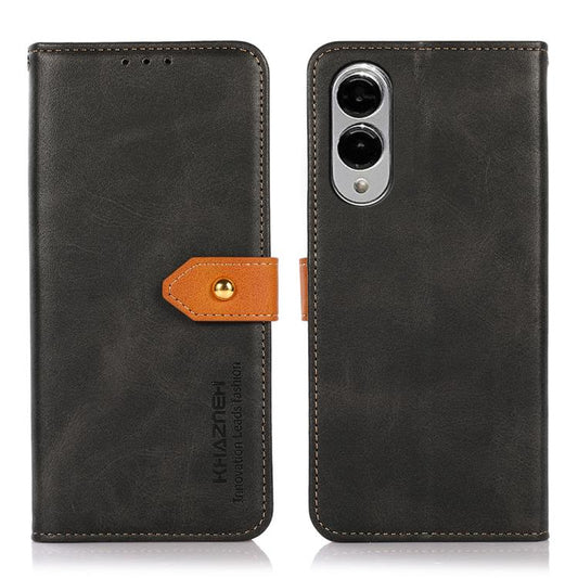 KHAZNEH Dual-color Cowhide Texture Flip Leather Phone Case, For Samsung Galaxy S25 Edge 5G, For Samsung Galaxy S25 Ultra 5G, For Samsung Galaxy S24 FE 5G