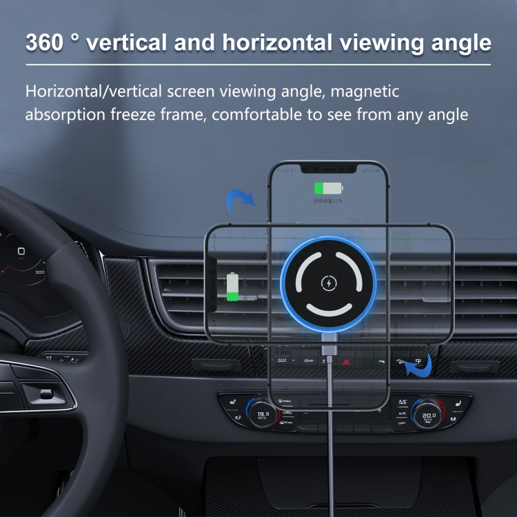 M68 15W Magnetic QI Standard Wireless Charging Car Holder, M68 QI Standard