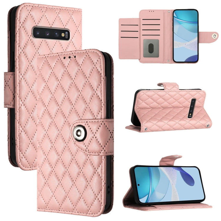 Rhombic Texture Flip Leather Phone Case with Lanyard, For Samsung Galaxy S20, For Samsung Galaxy S20+, For Samsung Galaxy S10 Lite, For Samsung Galaxy S10e, For Samsung Galaxy S10+