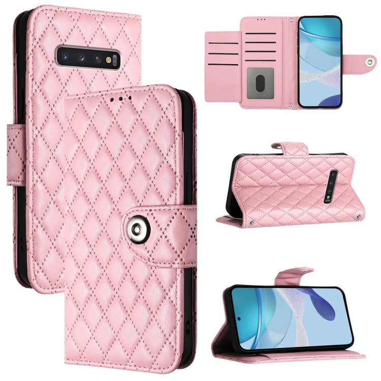 Rhombic Texture Flip Leather Phone Case with Lanyard, For Samsung Galaxy S20, For Samsung Galaxy S20+, For Samsung Galaxy S10 Lite, For Samsung Galaxy S10e, For Samsung Galaxy S10+