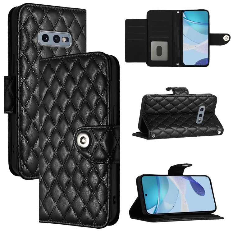 Rhombic Texture Flip Leather Phone Case with Lanyard, For Samsung Galaxy S20, For Samsung Galaxy S20+, For Samsung Galaxy S10 Lite, For Samsung Galaxy S10e, For Samsung Galaxy S10+